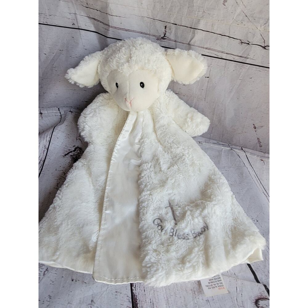 Baby GUND God Bless Baby Lena Lamb Huggybuddy Fuzzy Lovey Plush